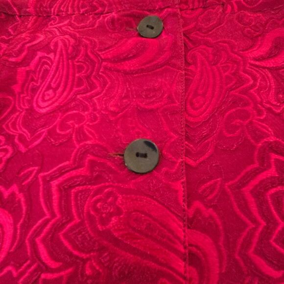 Coldwater Creek Women's Brocade Paisley Button Front Dressy Jacket Red Size 1X - Picture 6 of 11